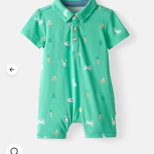 Little Sleepies Bunny Burrow Polo Shorty Romper